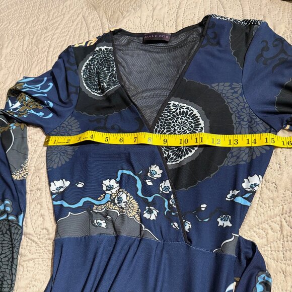 Hale Bob stretchy pull over v-neck retro print dress; Size S - Picture 5 of 7